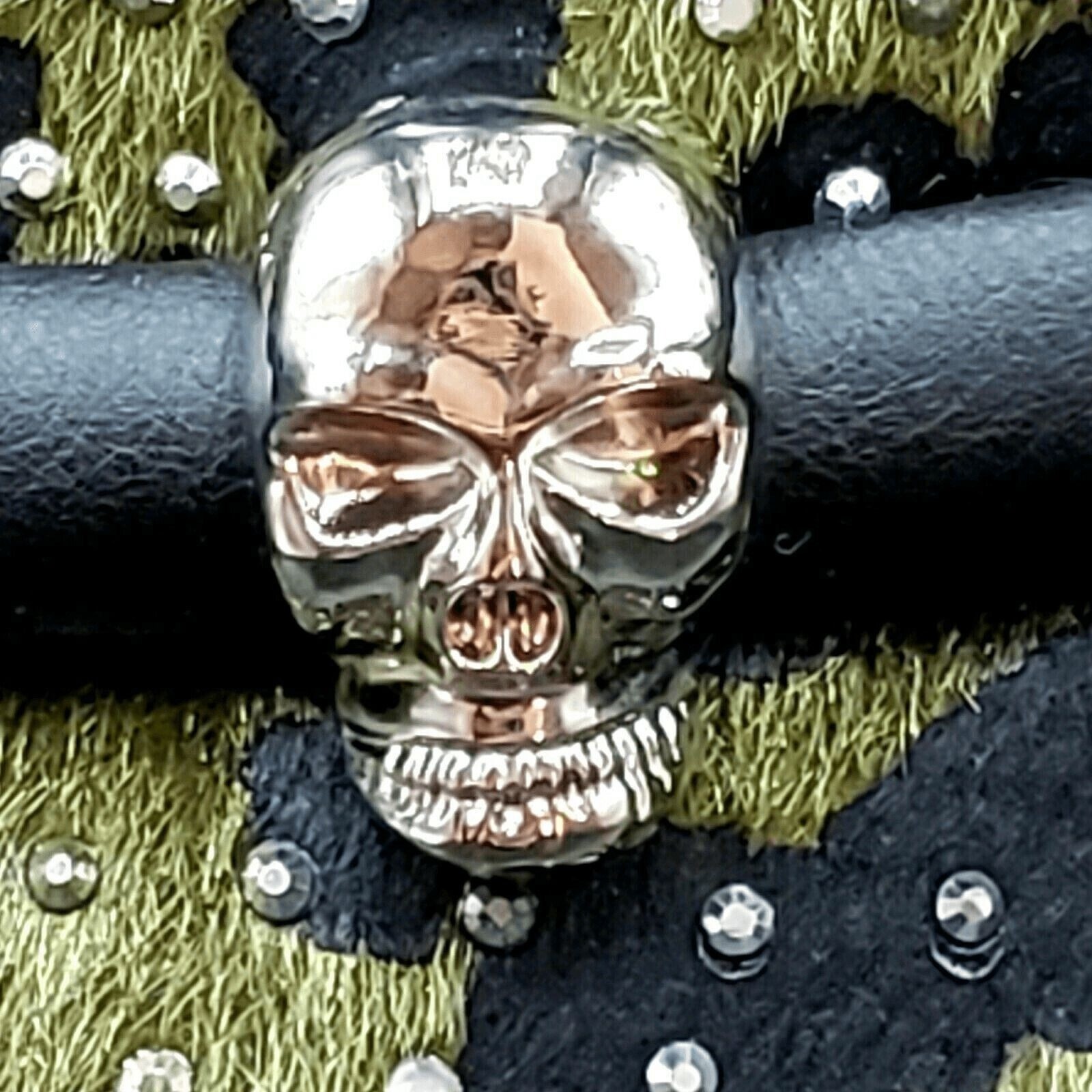 Abbey Dawn by Avril Lavigne Silver Skull Accents Shoes 9 Black Rebel Yell Flats