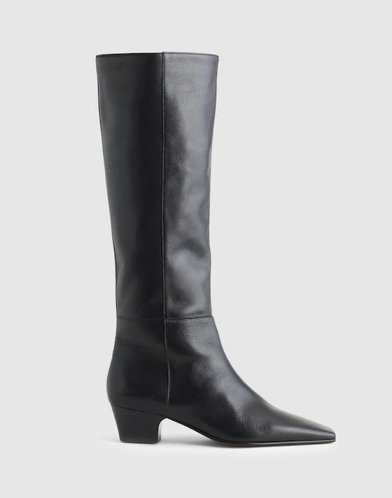 Madewell The Lexie Tall Boot in Black Leather Size 8 $298 NX079