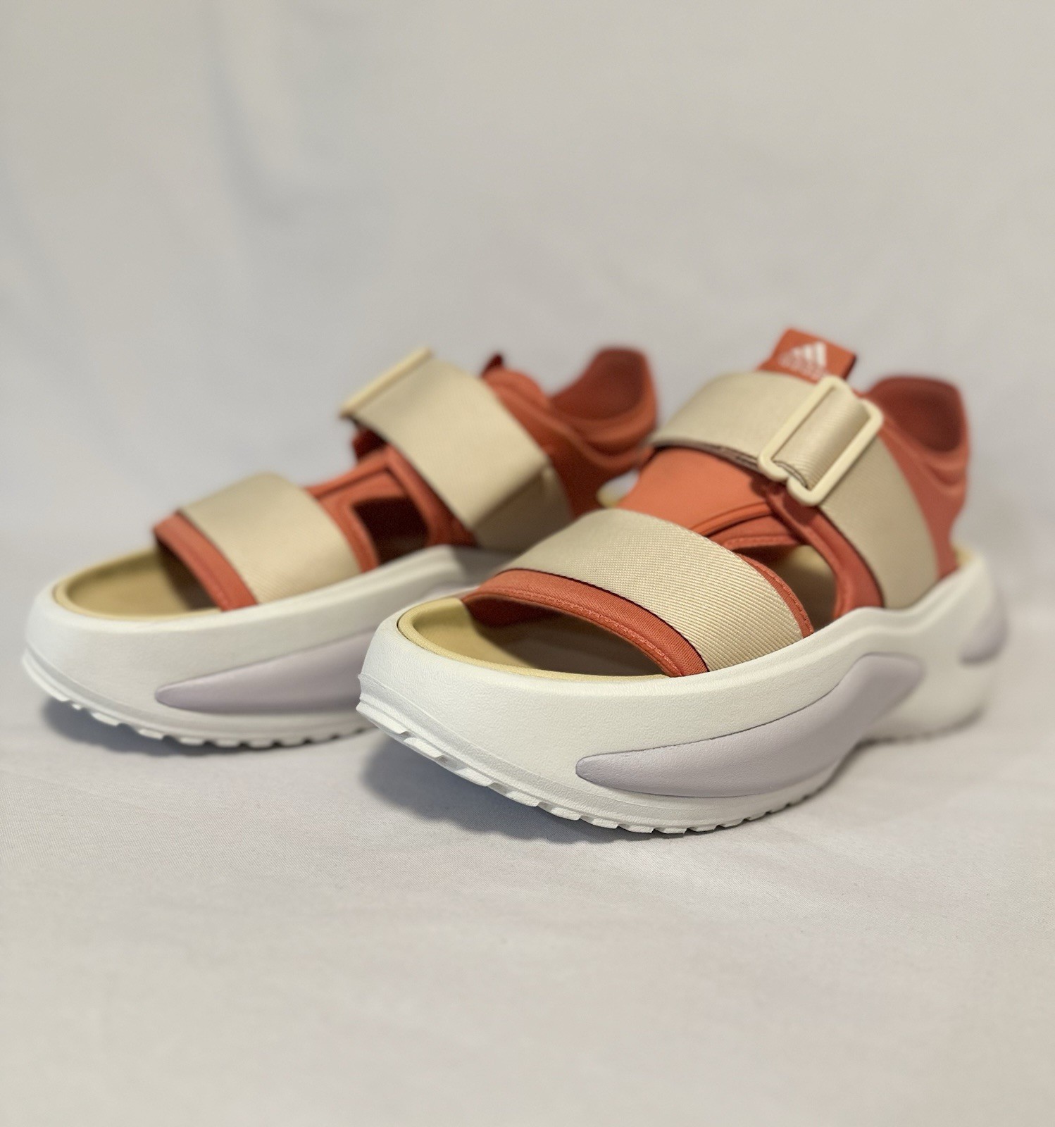 Adidas Sample Mehana Sport Platform Sandals Orange Beige Women’s Size 7 IG3537