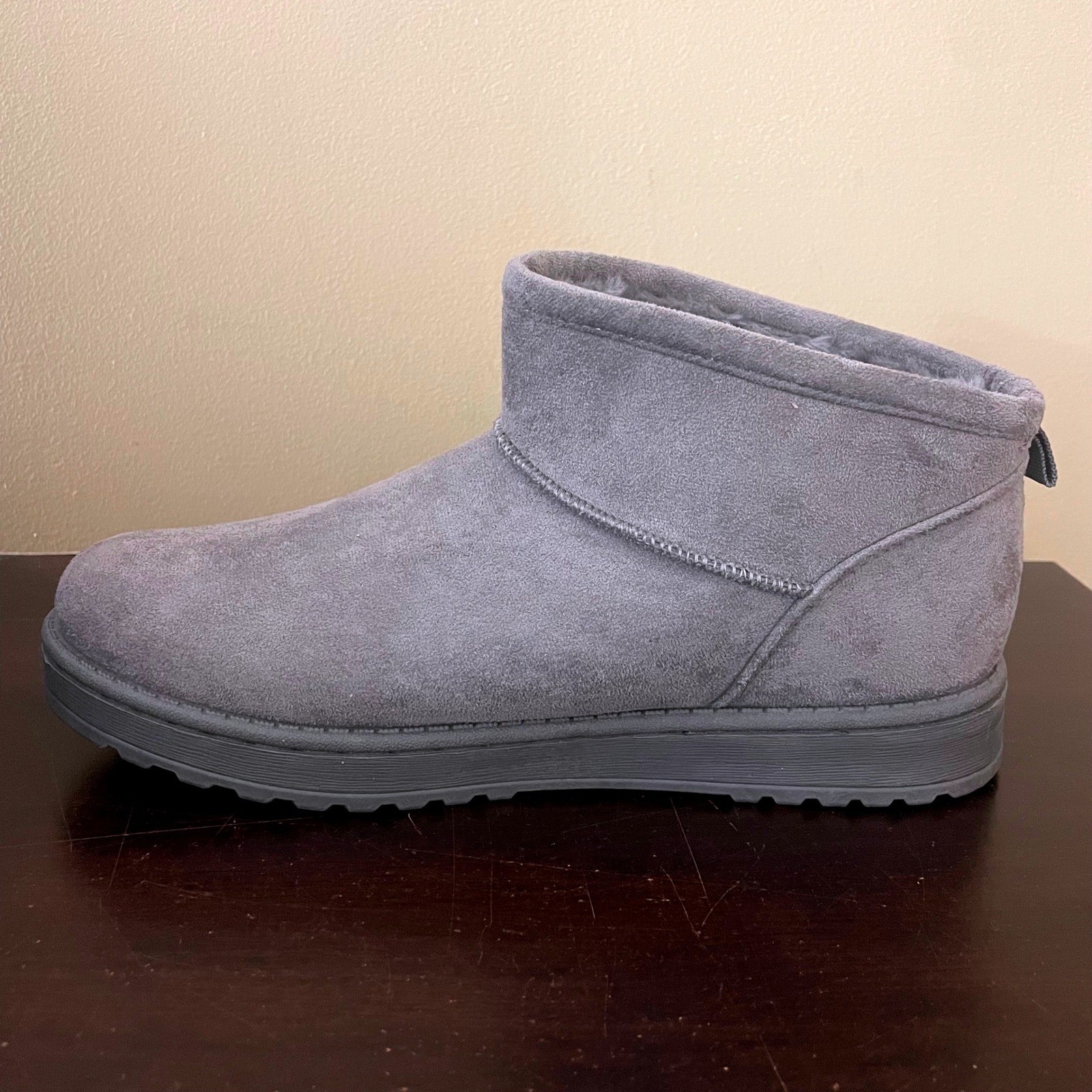 White Mountain Inspa Grey Faux Fur Lined Ankle Boots W34658-020 Womens 9.5M