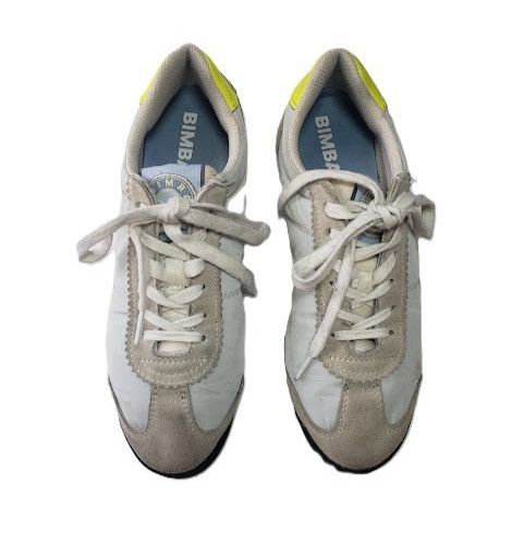 Bimba Y Lola Low Top Lace Up Sneakers EUR 37 Women’s 6.5 Suede Leather Beige Gym