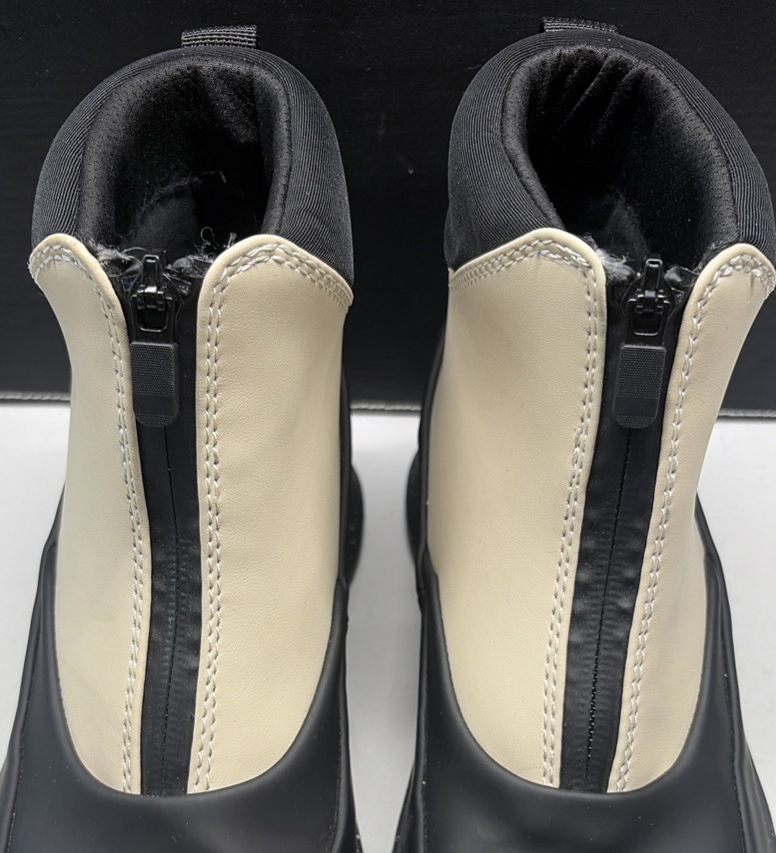 KAMIK ECLIPSEZ BEIGE/BLACK FRONT ZIP ANKLE SNOW BOOTS NK2359N W 9 (K-D4)