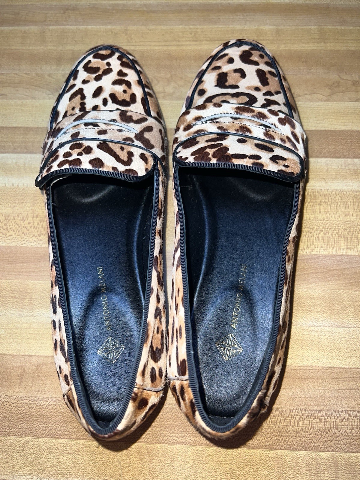 Antonio Melani Animal Print Loafer Real Fur Calf Hair Size 10 BRAND NEW No Box