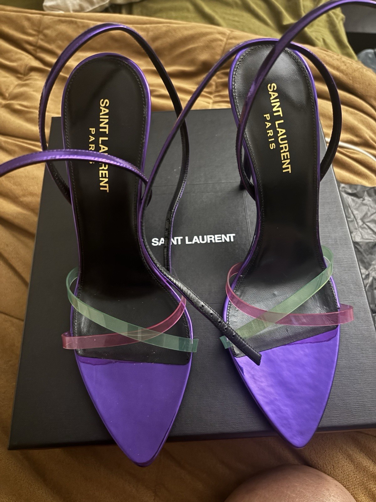 Saint Laurent Women’s Fever Sandal Purple Size 40.5
