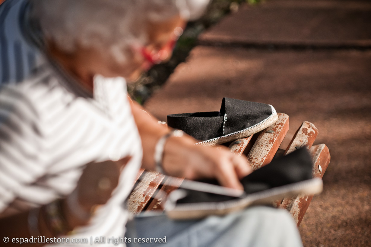 Black Espadrilles sewn in jute- Hand Stitched in Spain – Men and Women sizes