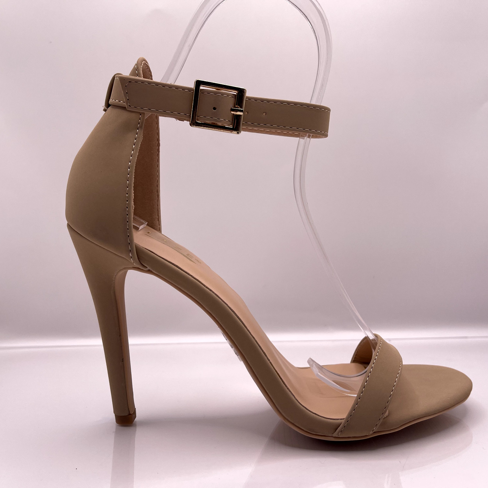 Women’s Ankle Strap Round Open Toe 4 inch Stilleto Heel