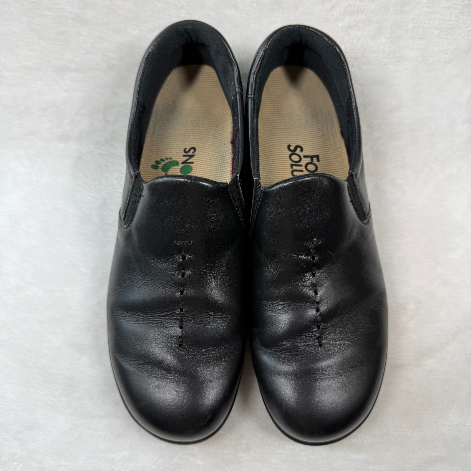 SAS Siesta Womens Black Leather Slip On Comfort Loafers Shoes Size 9-10 USA Made