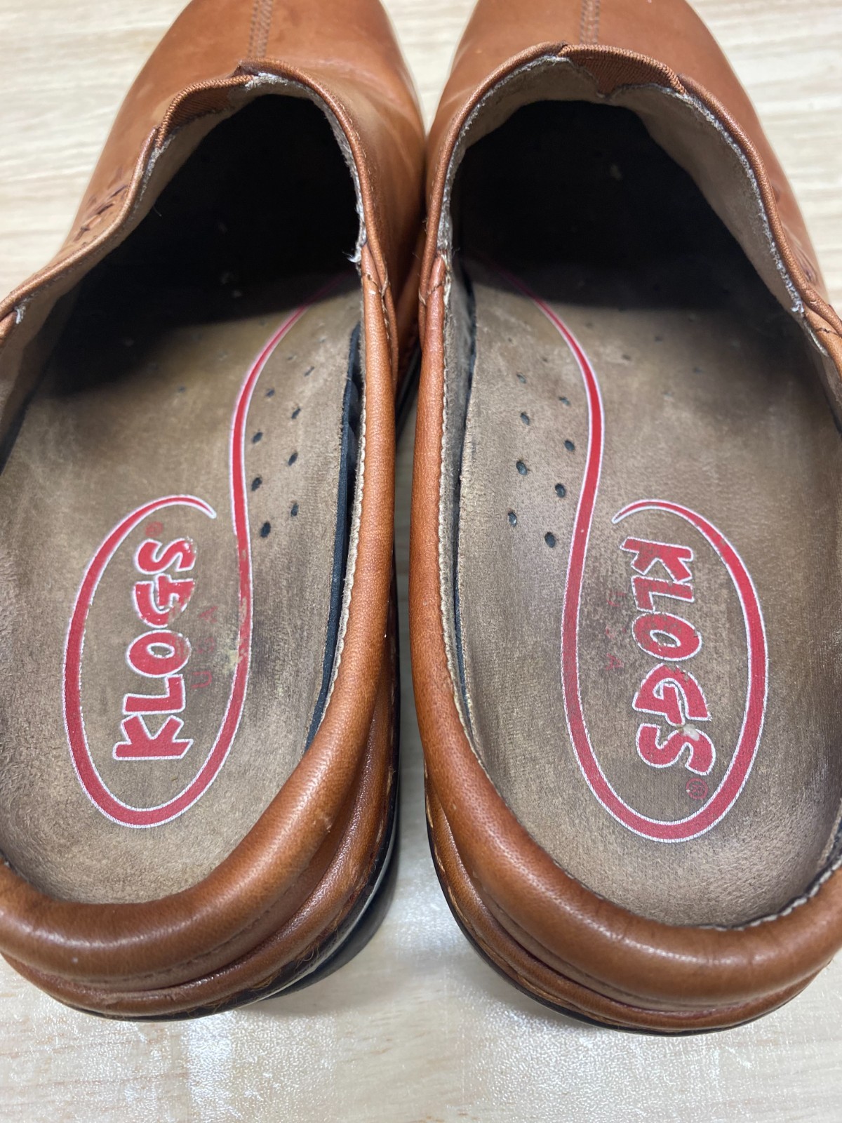 Klogs Womens 8 Slip On Flower Embellished Brn Leather Upper Workwear Casual