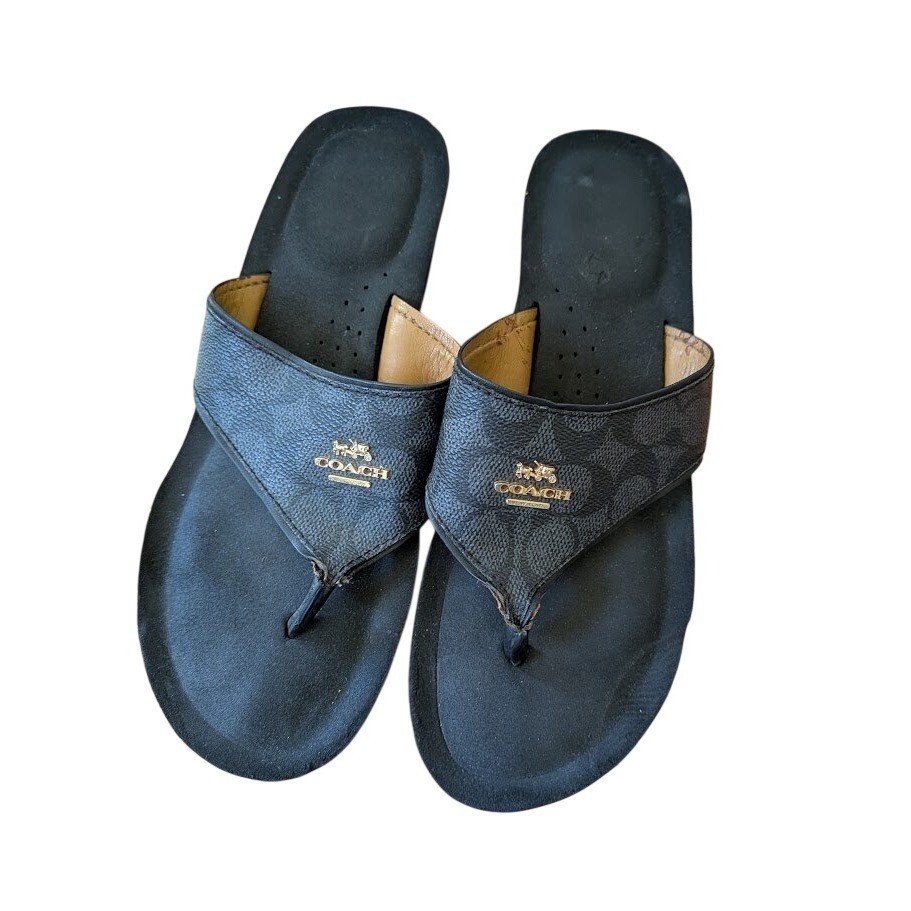 Coach Janice Wedge Sandals Women 9 Designer Luxury Monogram Classic Summer Chic