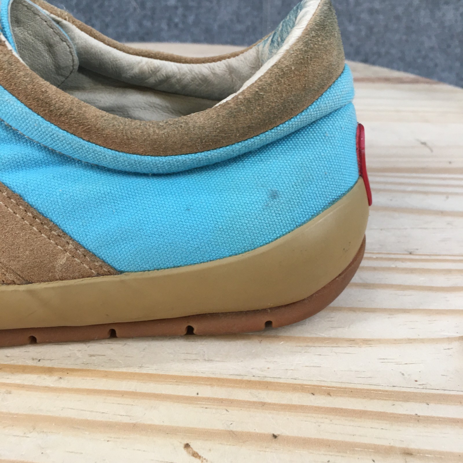 Wolky Sneaker Shoes Womens 41 Comfort Lace Up Round Toe Low Suede Tan Blue