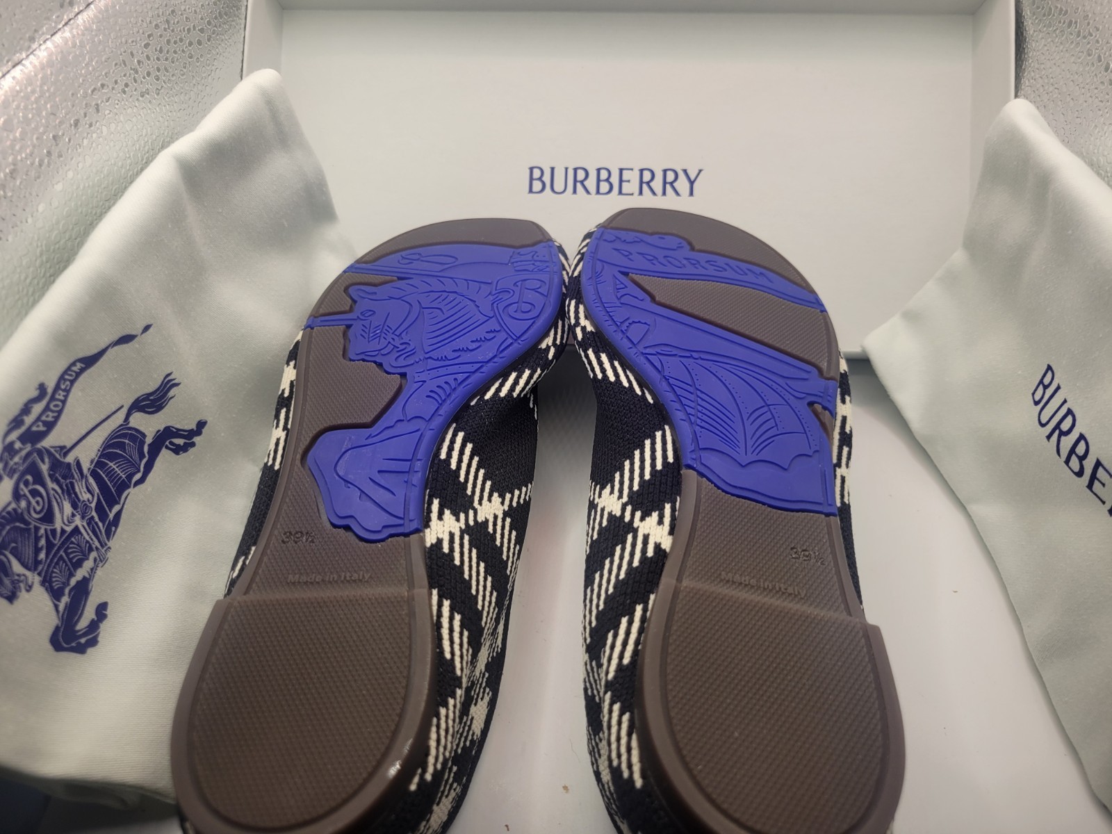 Burberry Check Knit Baby Ballerina Flats Size 39.5 BRAND NEW IN BOX AUTHENTIC