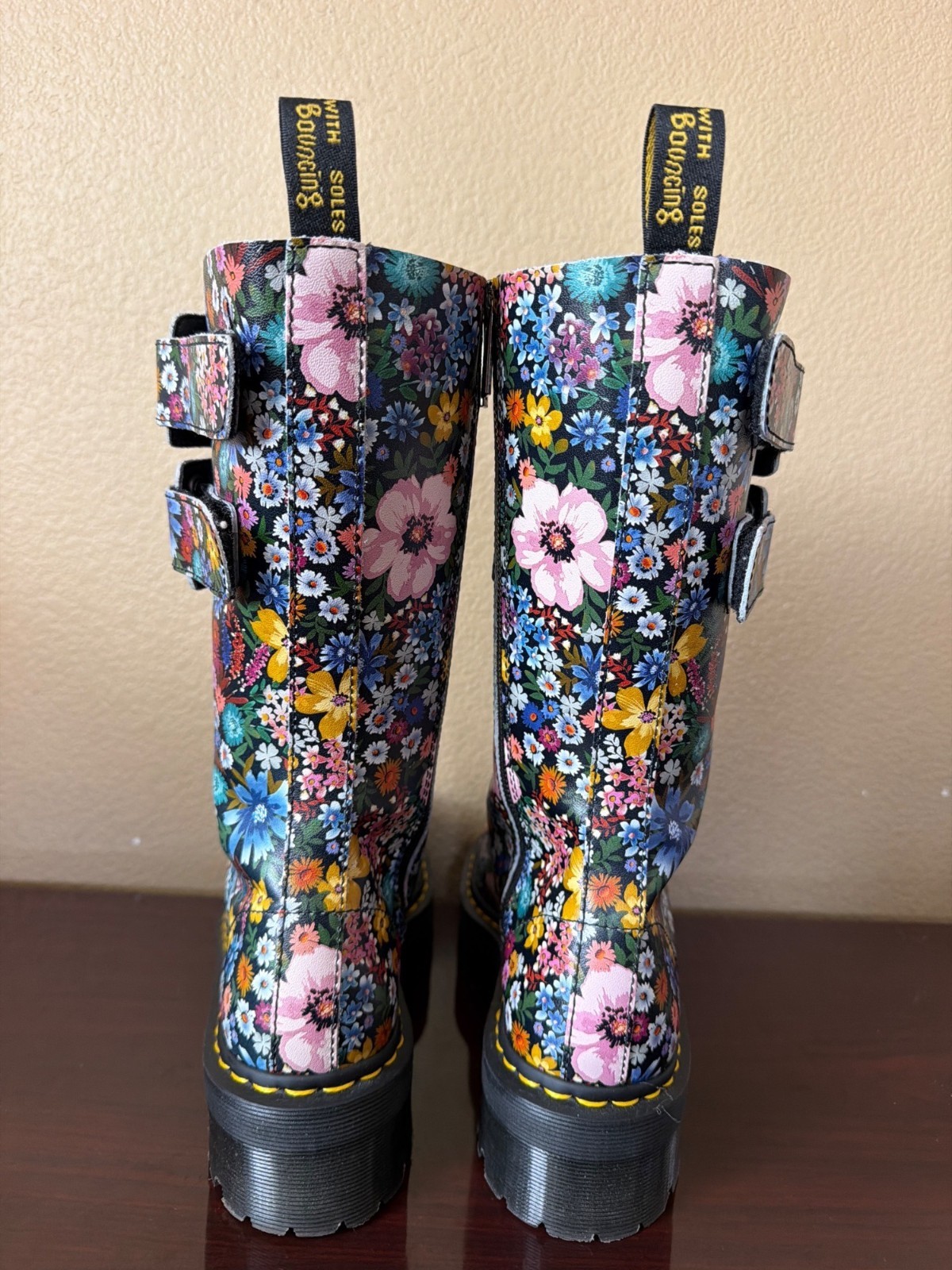 Dr. Martens Jagger Wanderlust Floral Leather Platform Boots Women’s US 10 No Box
