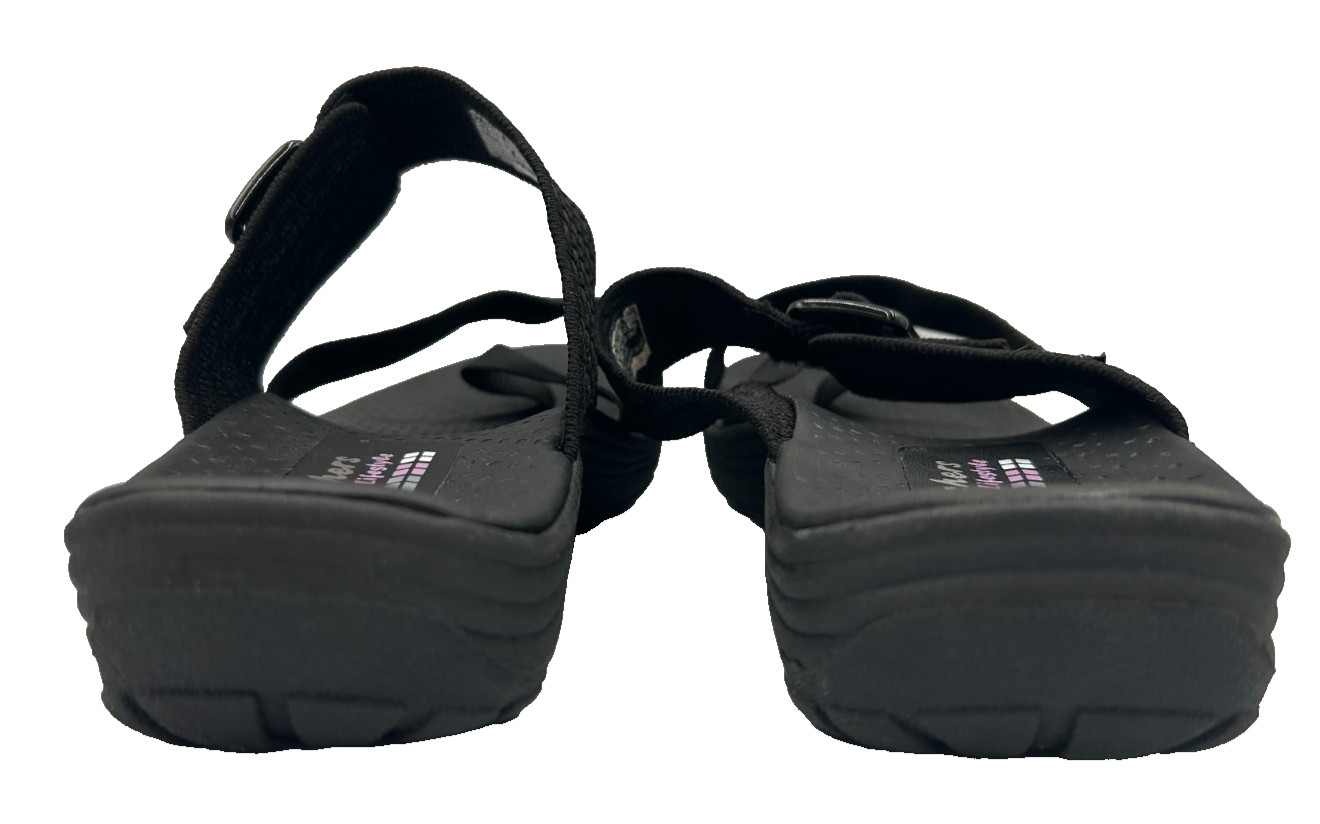 Skechers Women’s Reggae Cup Coffee Date Slip On Sandals Black Size:9.5 78i
