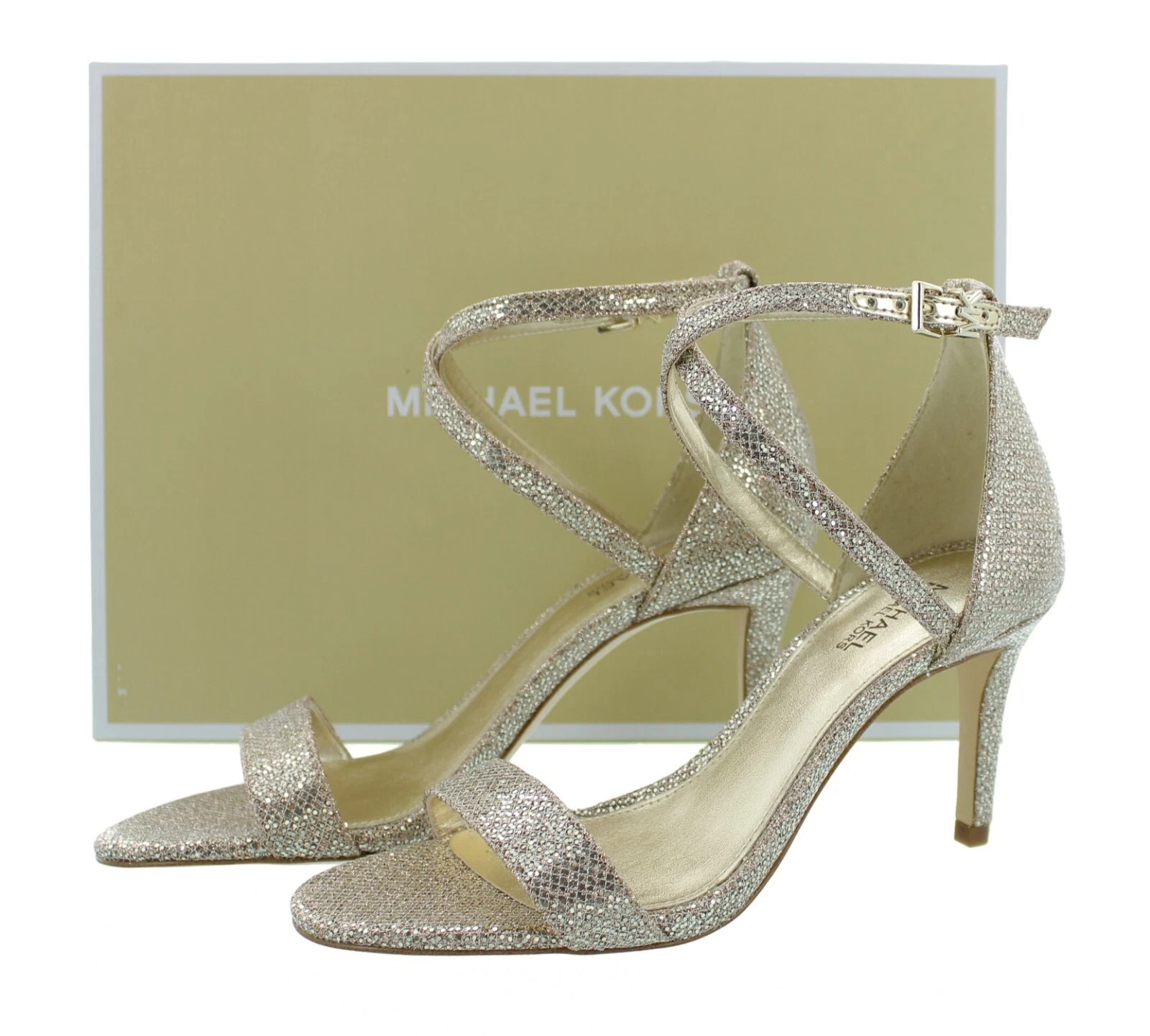 Michael Kors Ava Mid Sandal, Women’s Leather Strappy 3.25″ Pump Heels