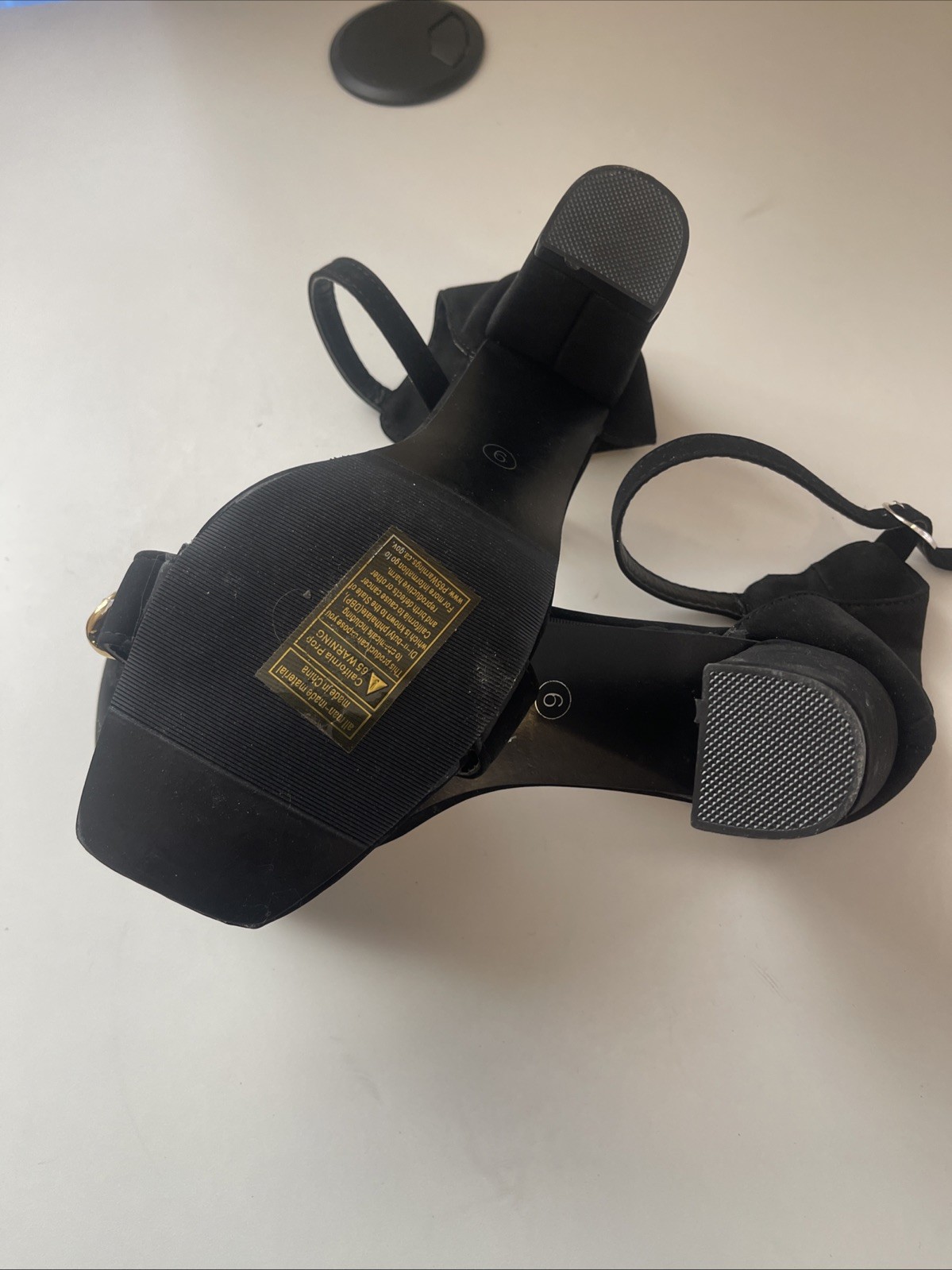 Wells Black Heel Sandals Size 9
