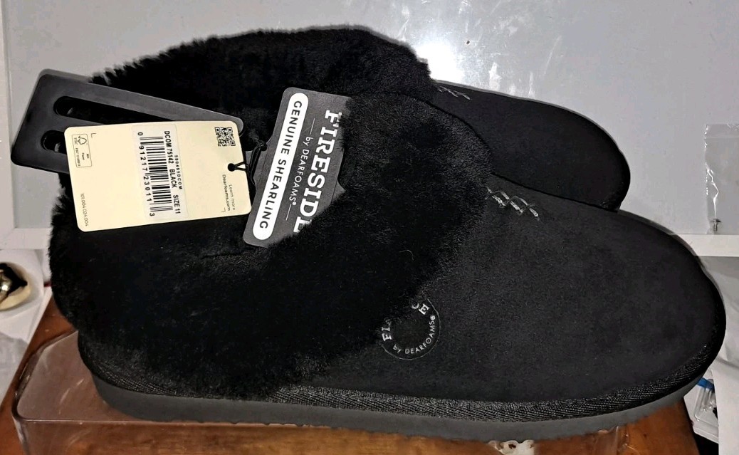 NEW Fireside by Dearfoams Womens Size 11 Adelaide Genuine Shearling Clog Slipper