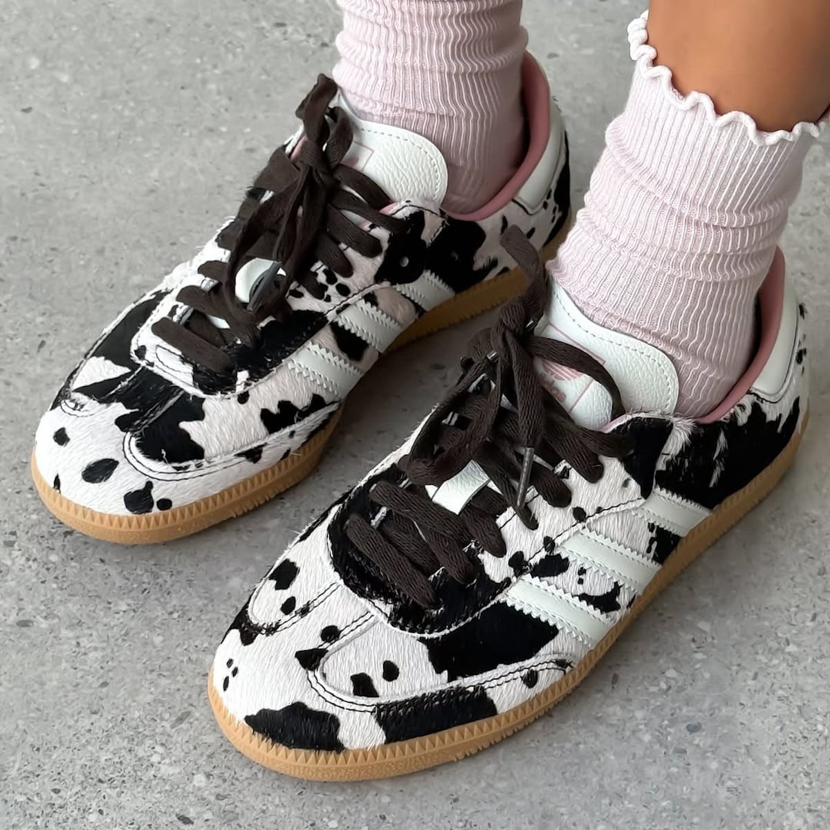 Adidas SAMBA OG ‘Cow Print’ Brown White Pink JR1256 Women’s Authentic NEW