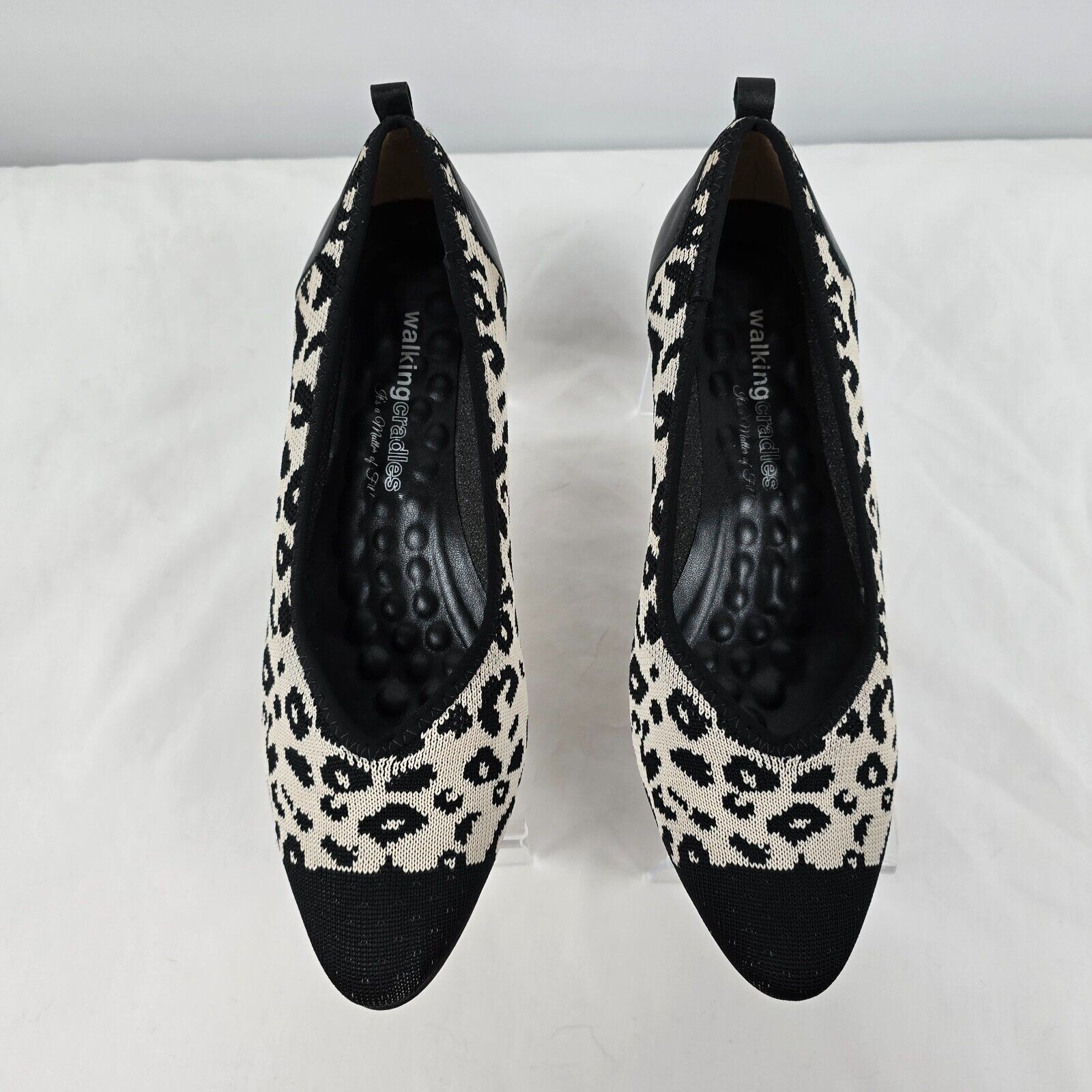 Walking Cradles Hester Flats Slip-On Women’s 9 Leopard Black Cream W-149306 New
