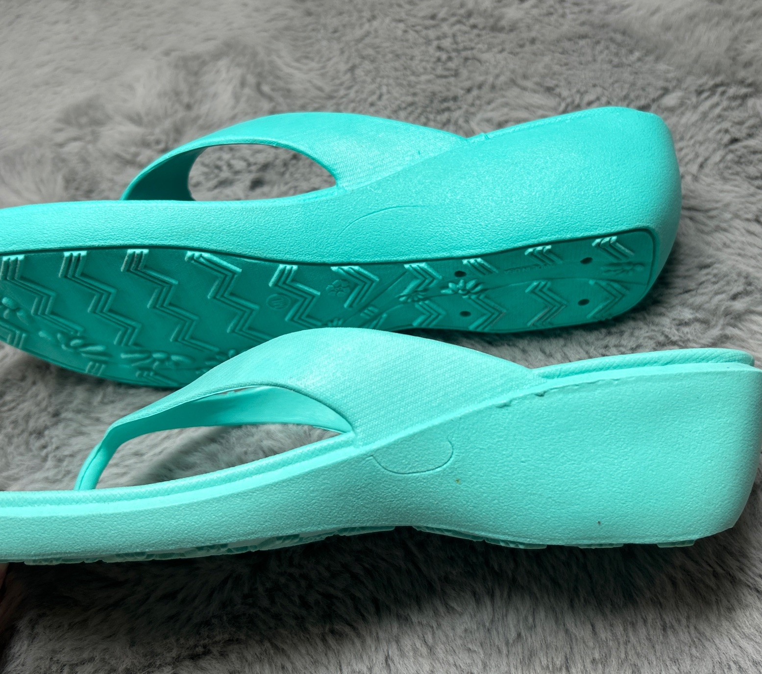 OKABASHI WOMEN’S Splash Flip Flops SANDALS SIZE M/L 8-9 Aquamarine USA Comfort