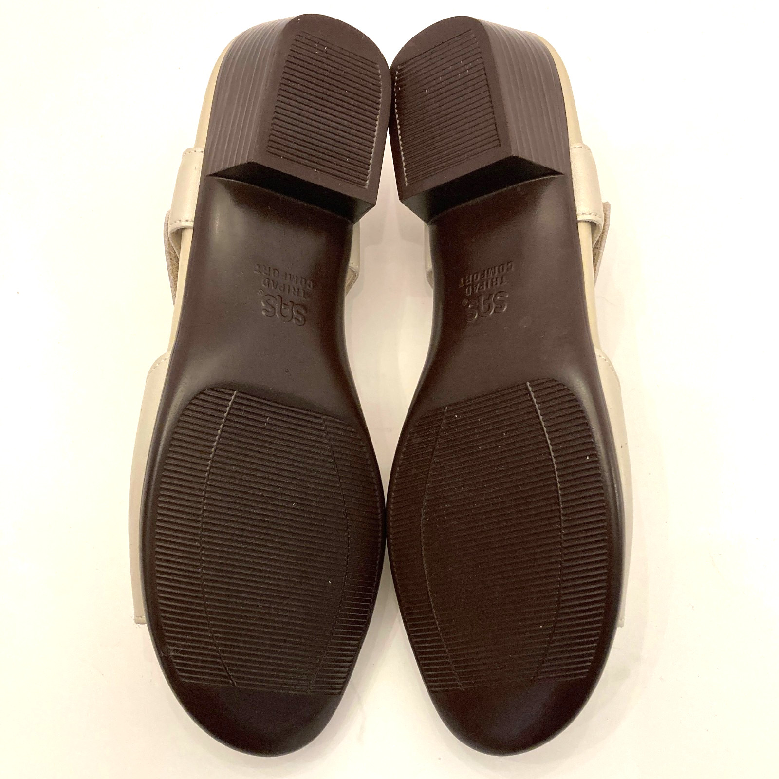 SAS Suntimer Sandal Slingback Leather Pearl Bone Womens 8 S AAA Hook & Loop