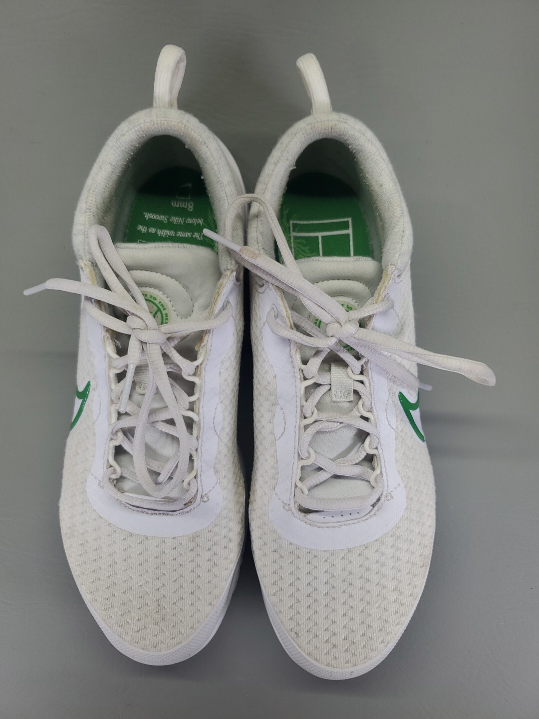 Nike Court Air Zoom Pro 8mm Womens 9.5 Off White Green Tennis Shoes DV3285-103