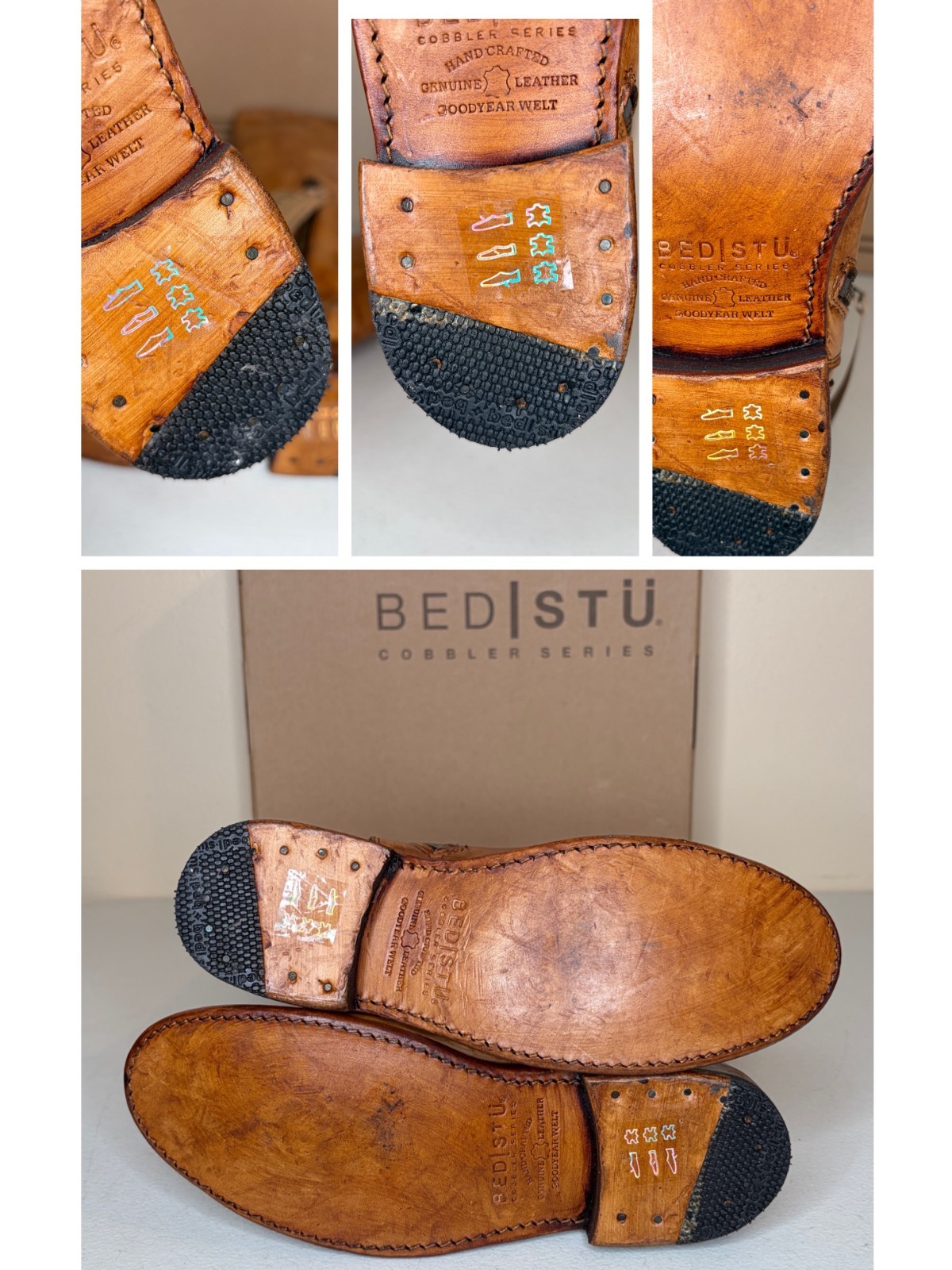 BED STU Tess Tan Distressed Leather Tall Riding Boots BedStu Size 8