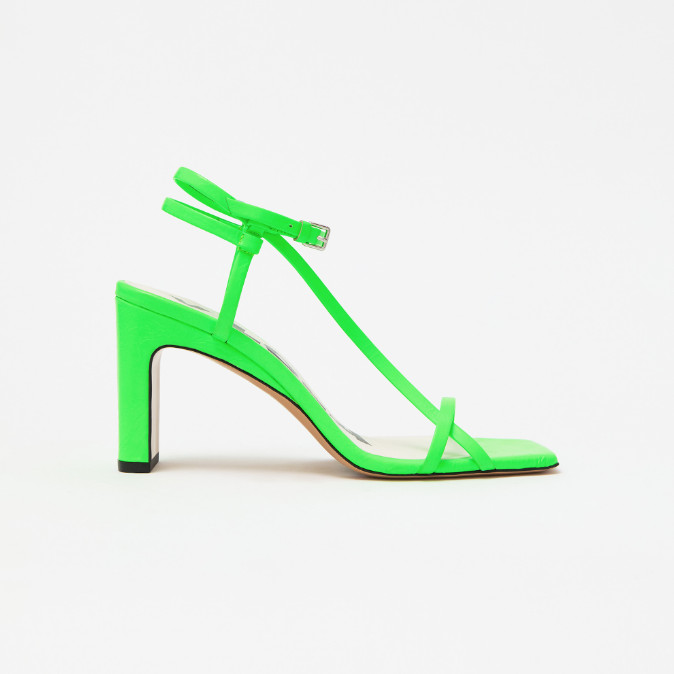 Bimba y lola Green leather high-heeled sandals size 37