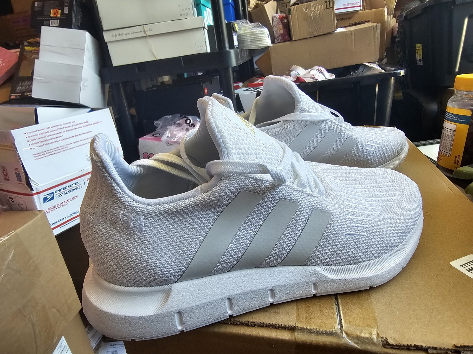 adidas Swift Run 1.0 IE7480 Cloud White Lace Up Knit Women’s Low Top Sneaker