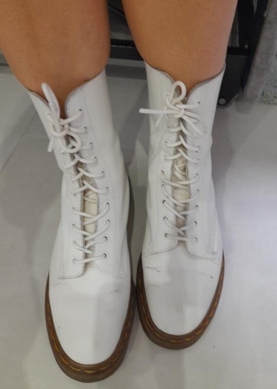 Women Dr Martens Boots White Leather 39 #3KQ6