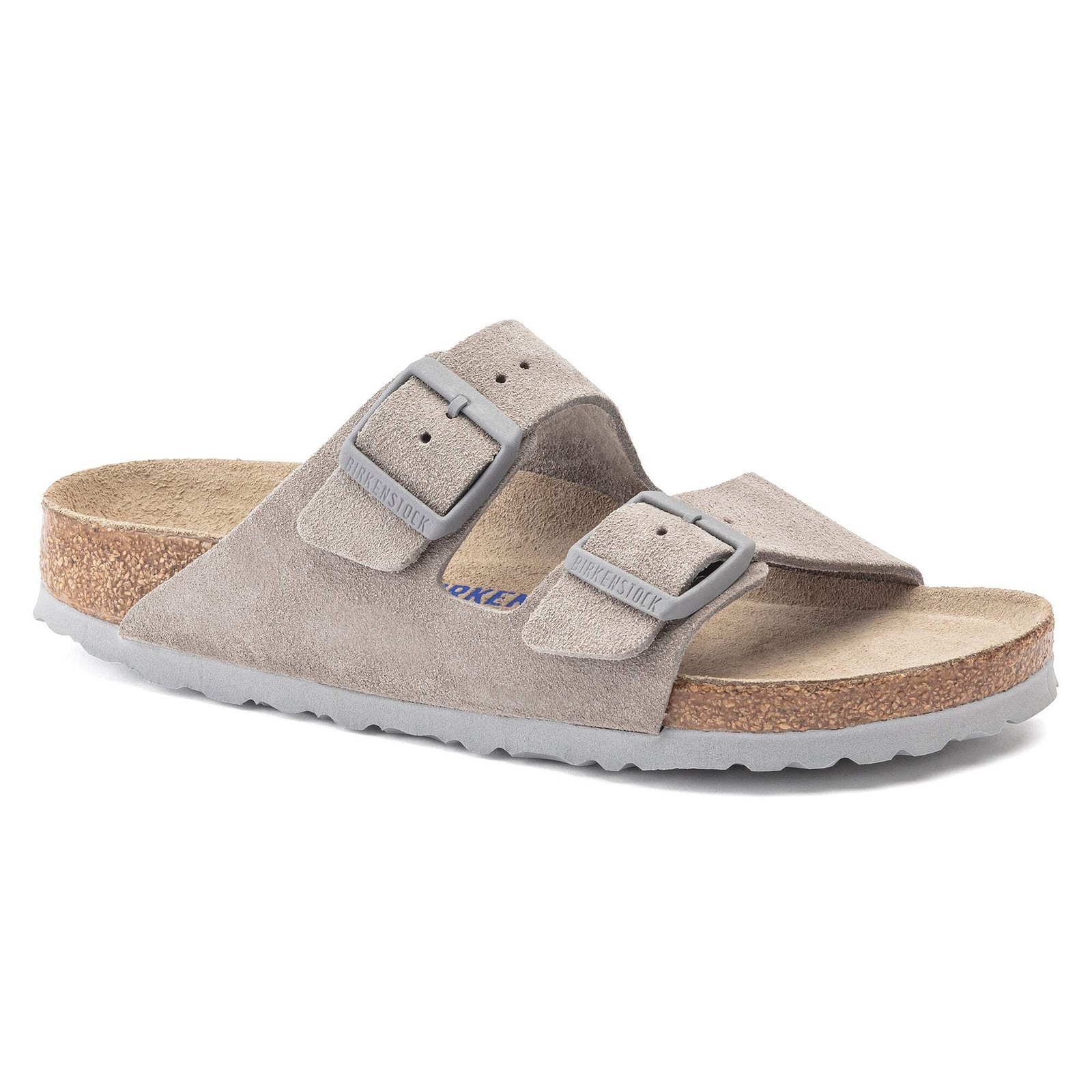 BIRKENSTOCK ARIZONA SOFT FOOTBED SUEDE LEATHER Sandals Stone Coin New