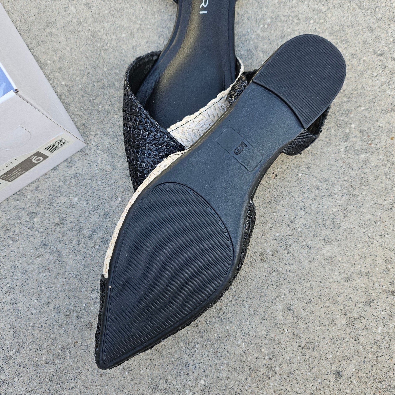 Tahari Rio Two-Tone Woven Slingback Pointy Toe Flats