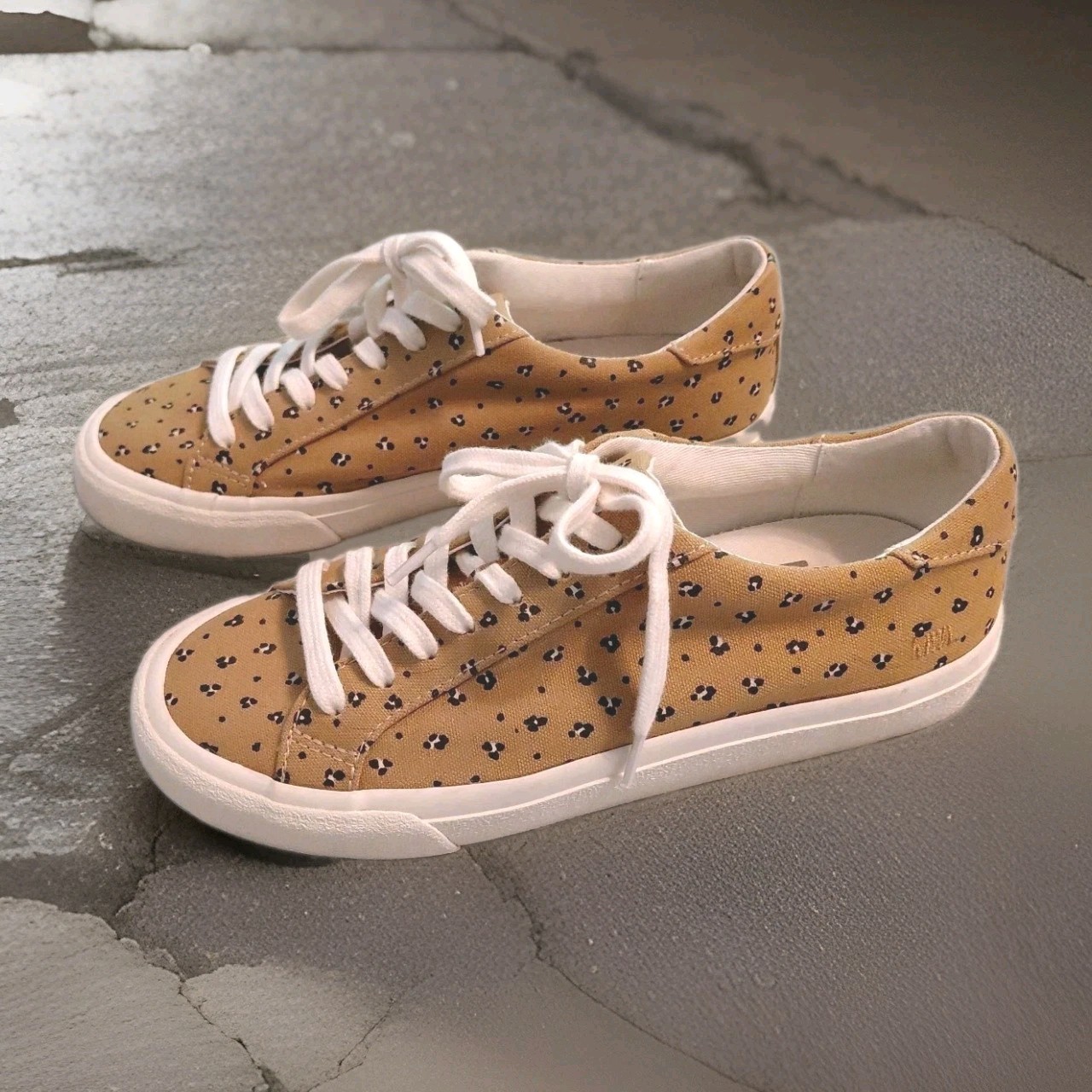 MWL /Madewell Sidewalk Low Top Sneakers Mini Leopard Print Size 6.5, Excellent