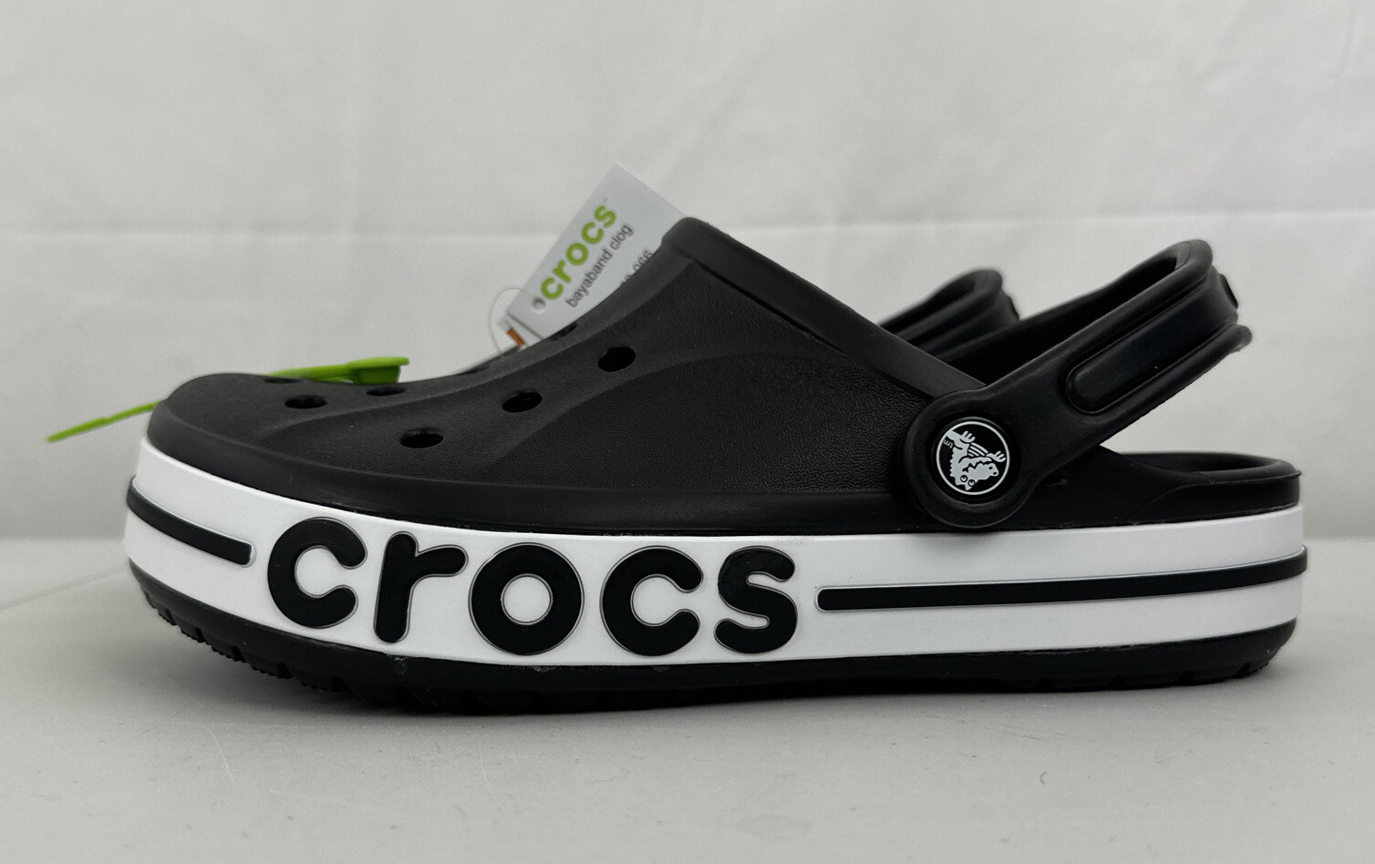 Crocs Bayaband Clog Unisex Women’s US Size 7 Black & White 205089-066 NWT