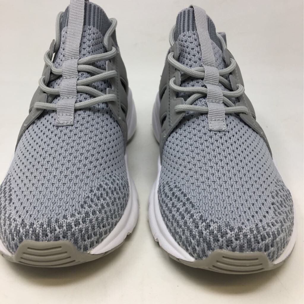 Propet Womens Stability Strider Walking Shoes Gray Mid Top Lace Up Knit 6.5 New