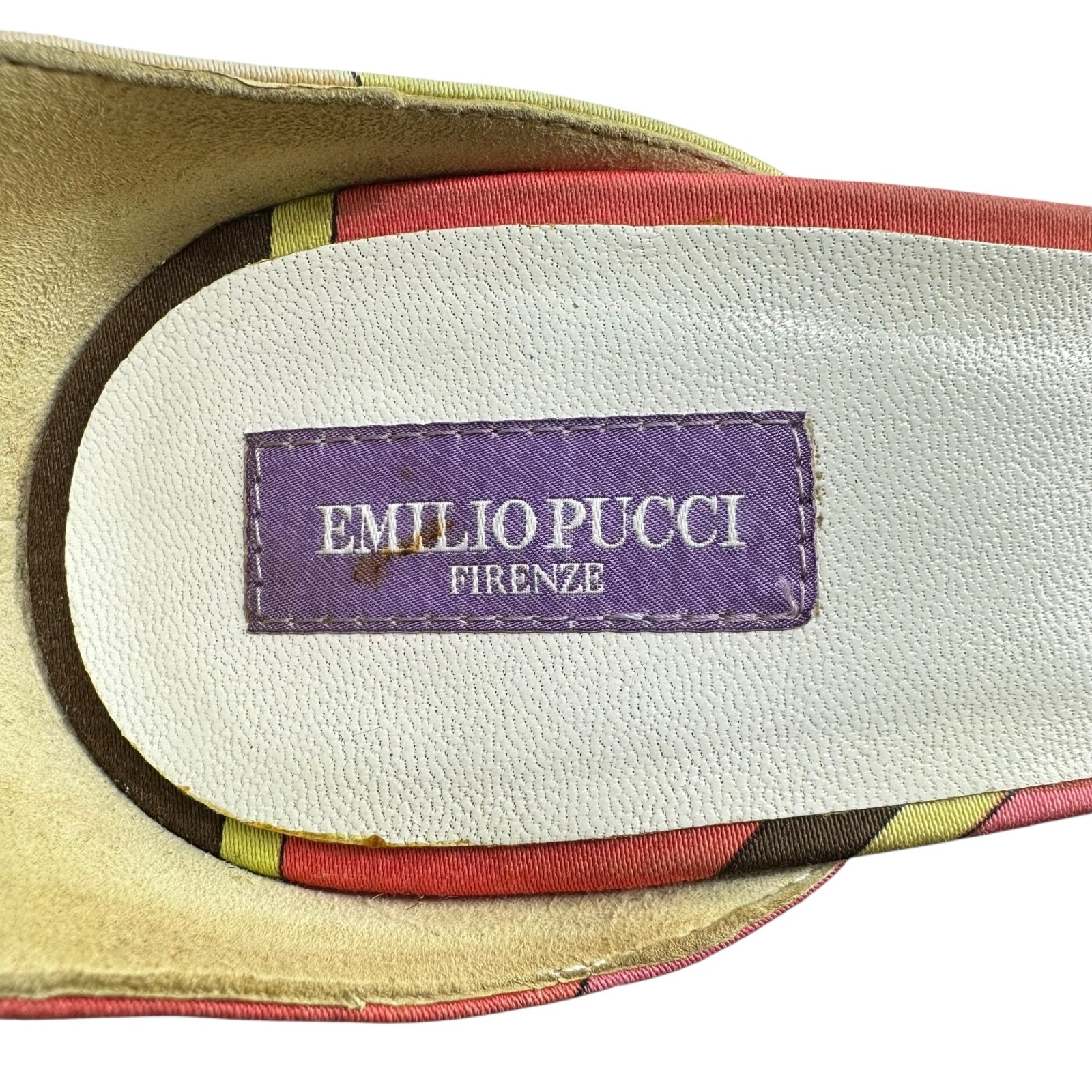 Genuine EMILIO PUCCI Printed Multicolor Heels Ankle Strap 36.5 6.5