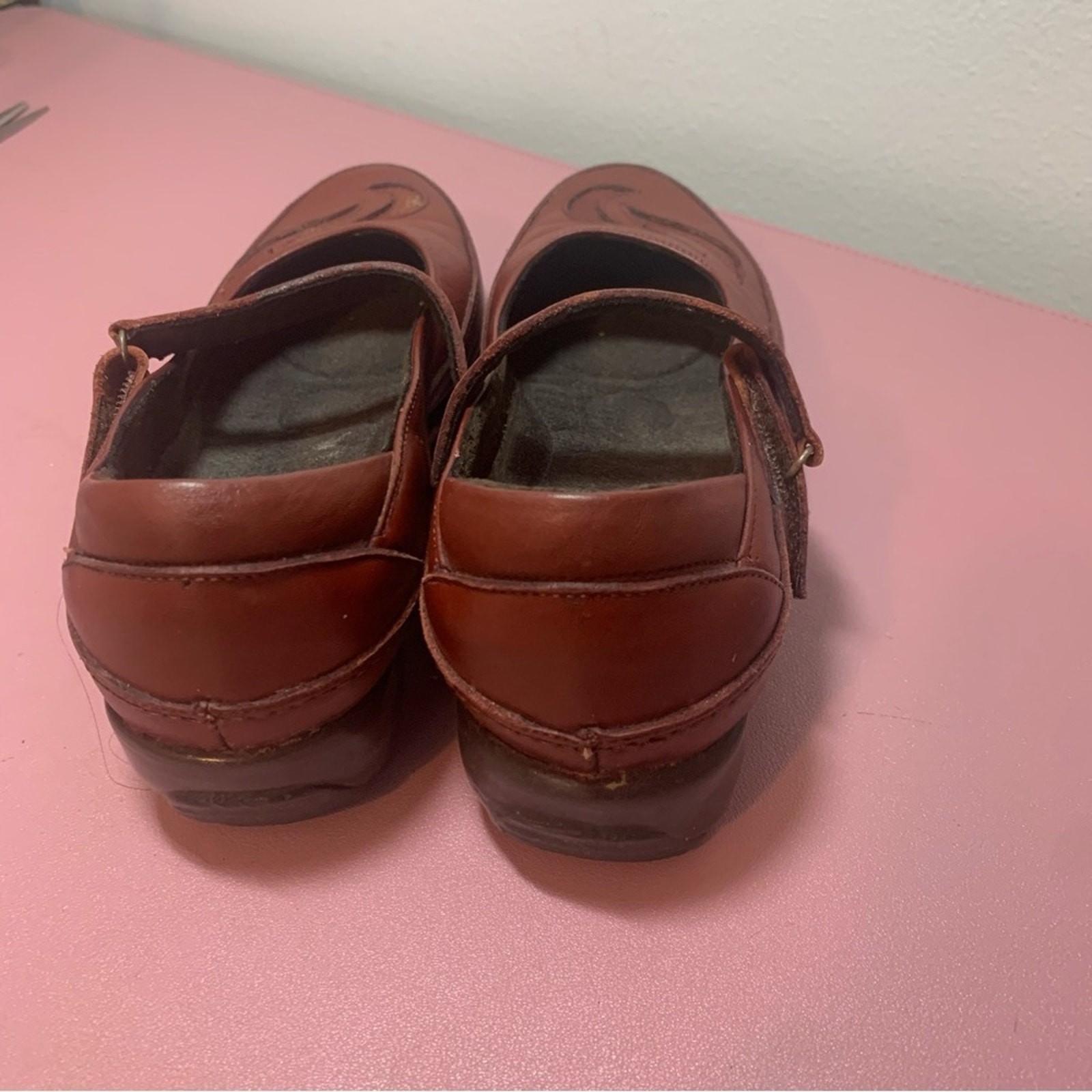 Burgundy Leather Mary Jane Shoes Ladies Size 38 Maitai US 7