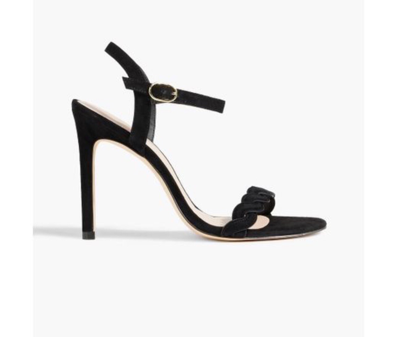 Stuart Weitzman Twistie Sandals Heels Leather Black 11