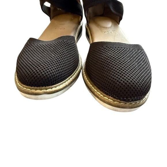 Kelly & Katie Black Ankle-Strap Flat Sandals