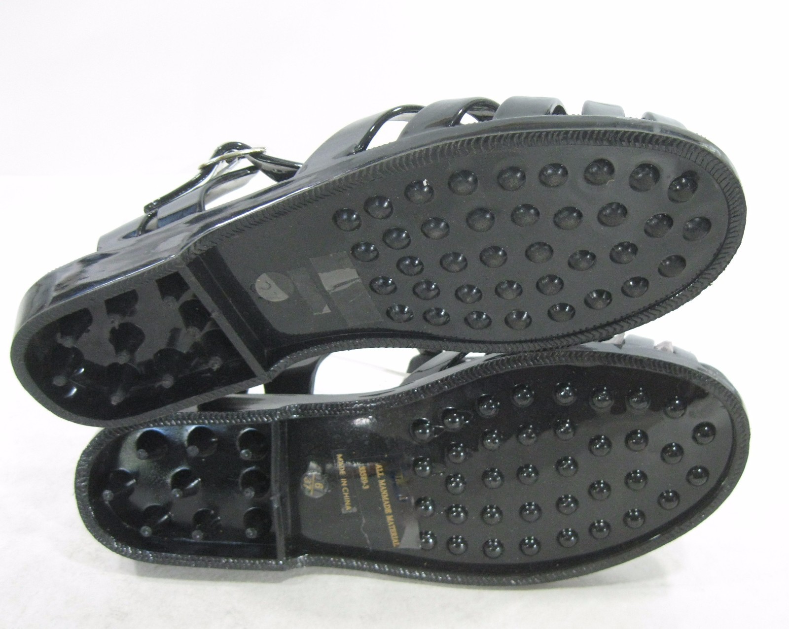 new Black Summer Beach Retro Jellies Jelly Sandal Women Size 7