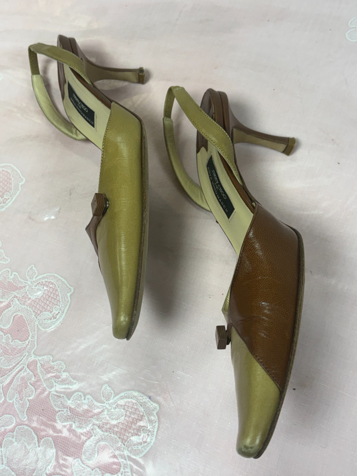 Jimmy Choo for Anya Hindmarch-Women-Beige/Brown heel Shoesd.Us Sz-6/Eur-36,5.Ita