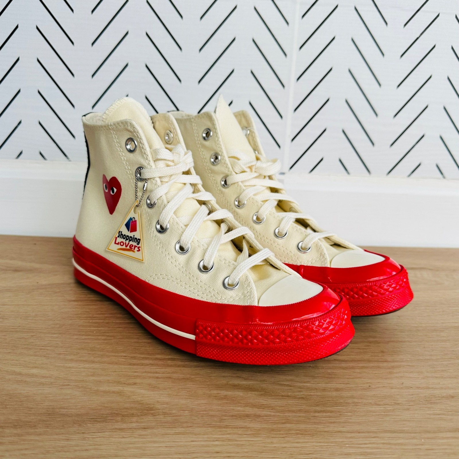 Converse Chuck70 Hi Comme des Garcons PLAY 10.5 Women Shoes Pristine Red A01794C