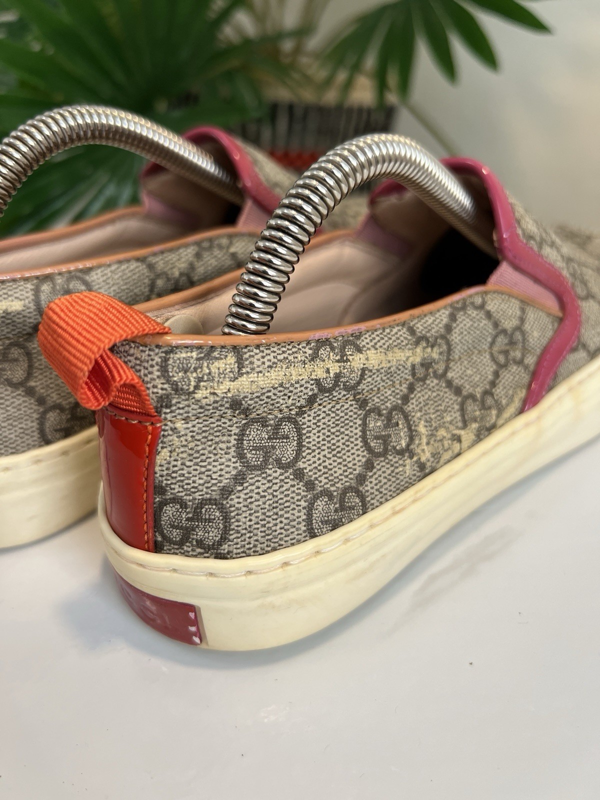 GUCCI GG Supreme Monogram Womens Slip On Sneakers EU 35 || US 4.5