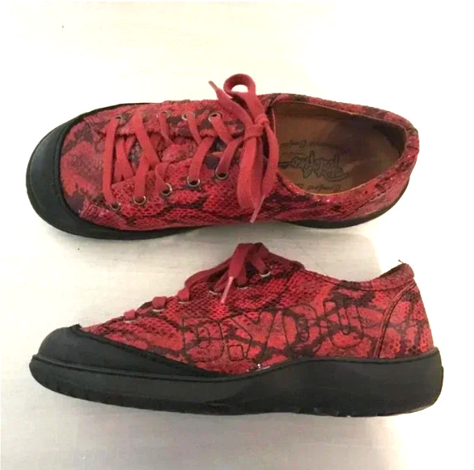 Portofino D-YOU Leather Sneakers Cranberry Black Comfort Shoes Sz Eu 38
