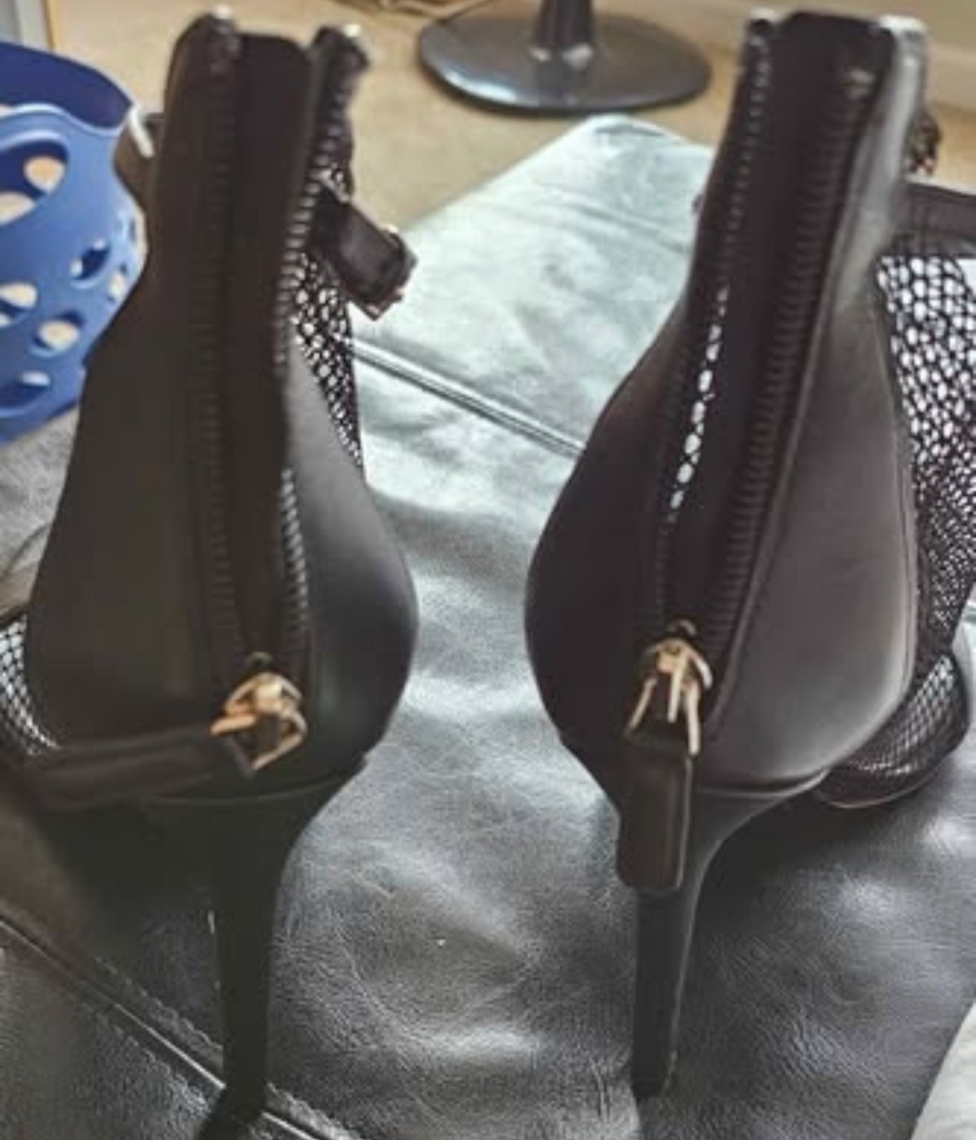 Nine West Black Stilleto Mesh High Heels