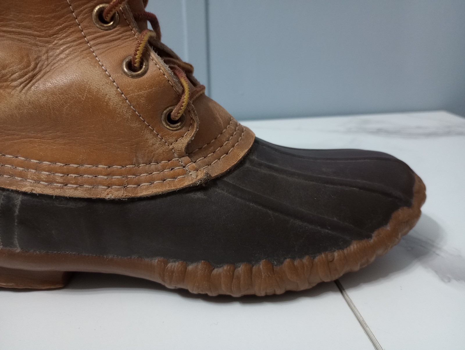 LL Bean Maine Hunting Shoe Women 6 Made In USA Outdoor Leather Brown