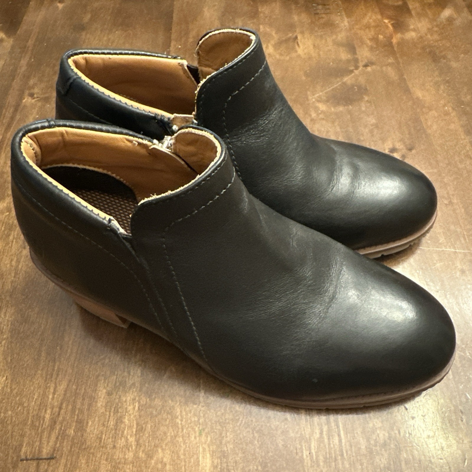 Xena Workwear Gravity Black Leather Steel Toe Safety Boot Zip Block Heel Size 8W
