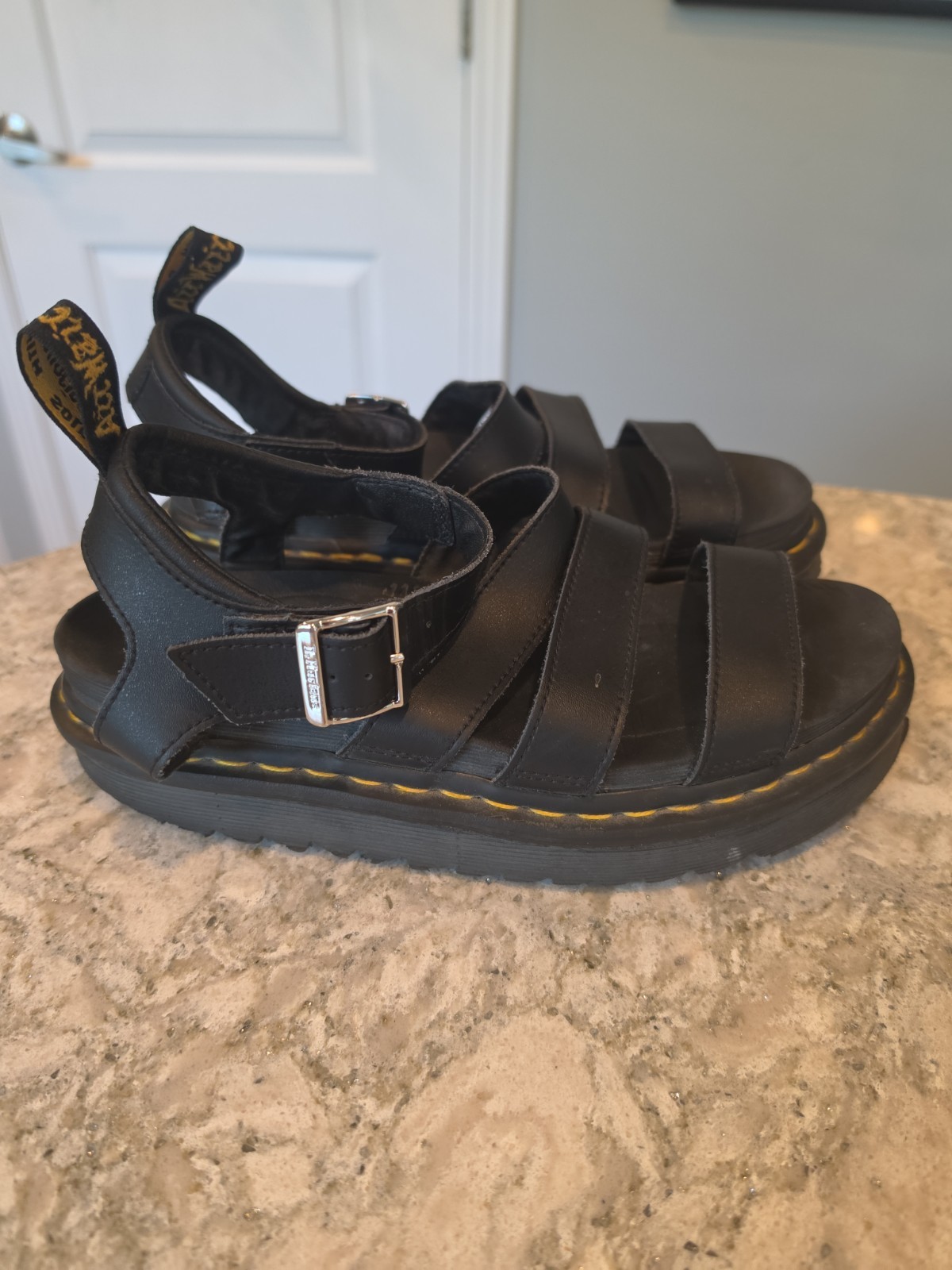 Dr. Martens Blaire Sandals Soft Wair Strappy Platform Black UK 6 EU 39 US Size 8