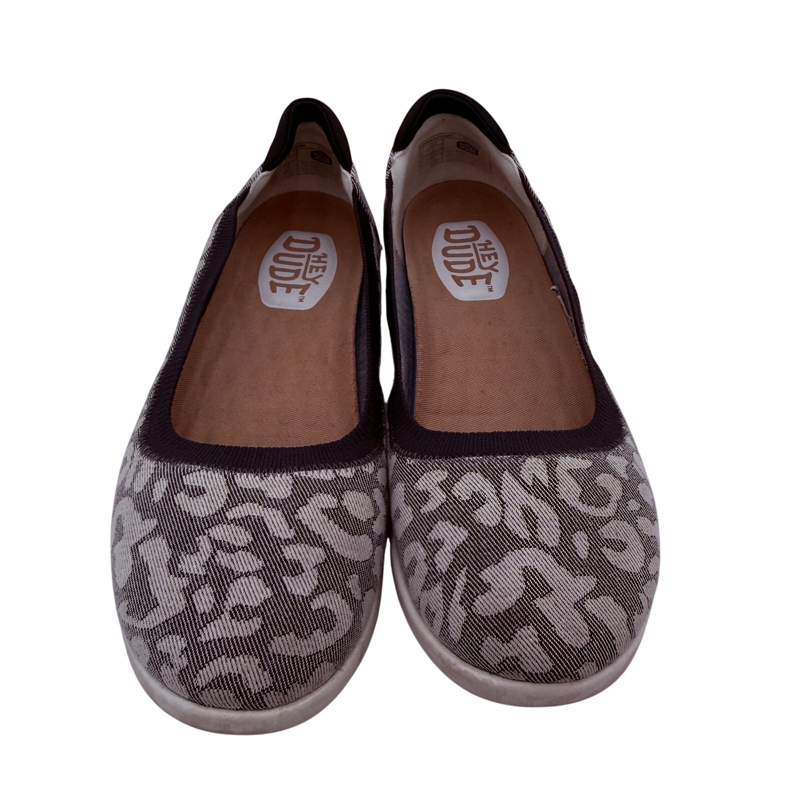 Hey Dude Women’s Savannah Slip Classic Leopard Ballet Flats Shoes Size 9