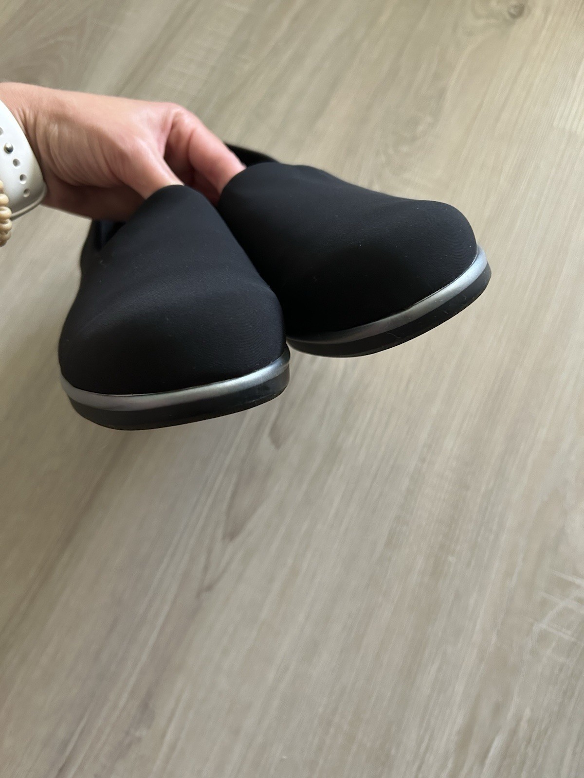 SAS Bliss Women Black Slip On Comfort Shoes Tripad Made USA Leather No Box