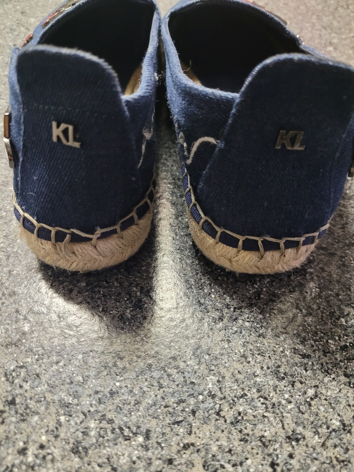 Karl Lagerfeld Paris Malvie Denim Espadrilles Size 7